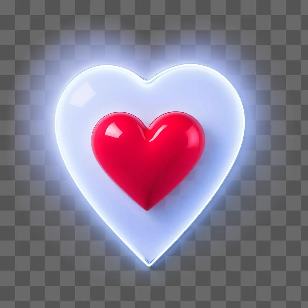 red heart on a blue background