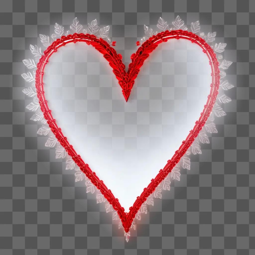 red heart shape with a transparent background