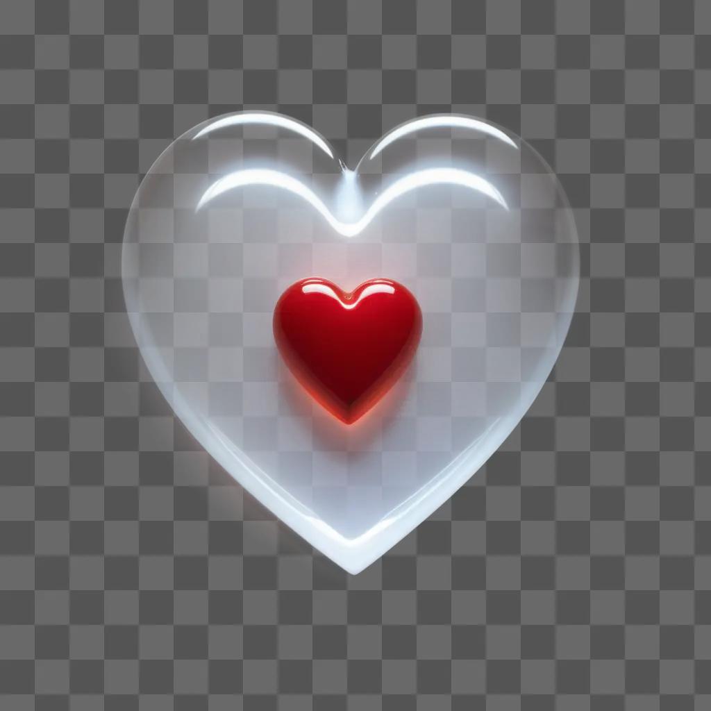 red heart with a transparent back