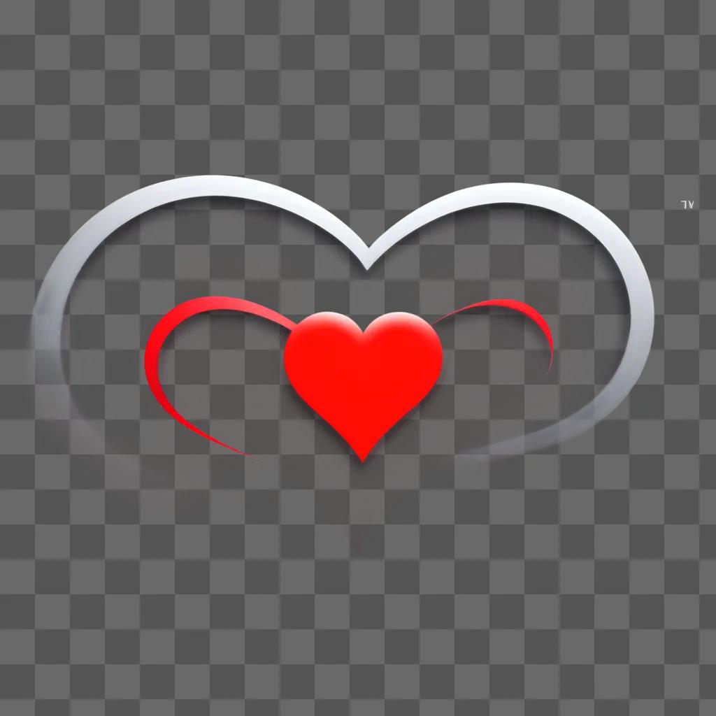 red heart with a white outline