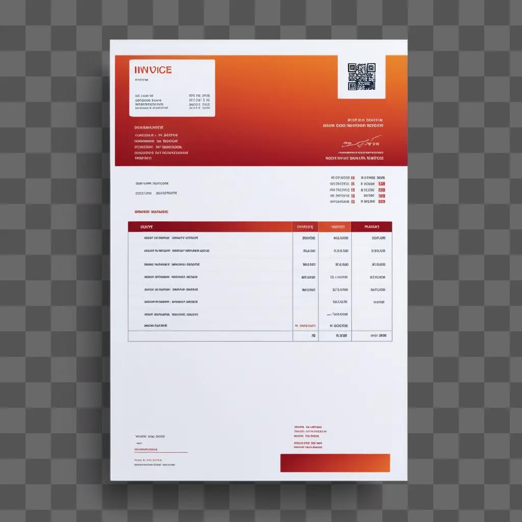 red invoice is printed on white paper