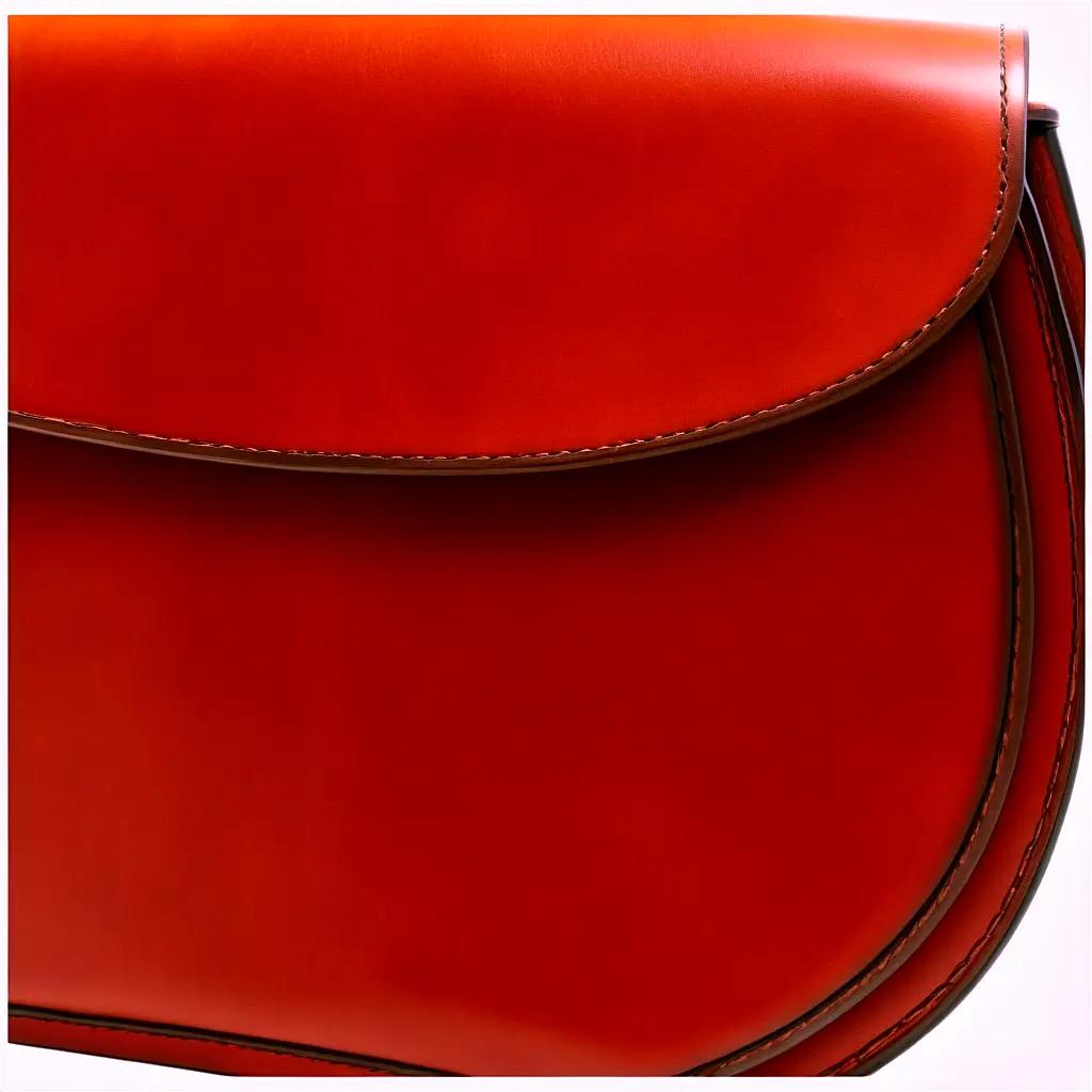 red leather purse with a saddle design