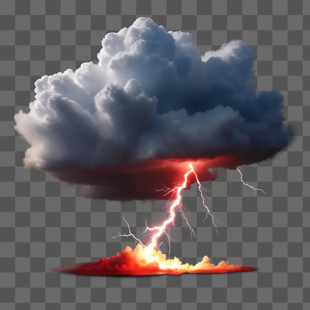 red lightning bolt strikes a dark cloud