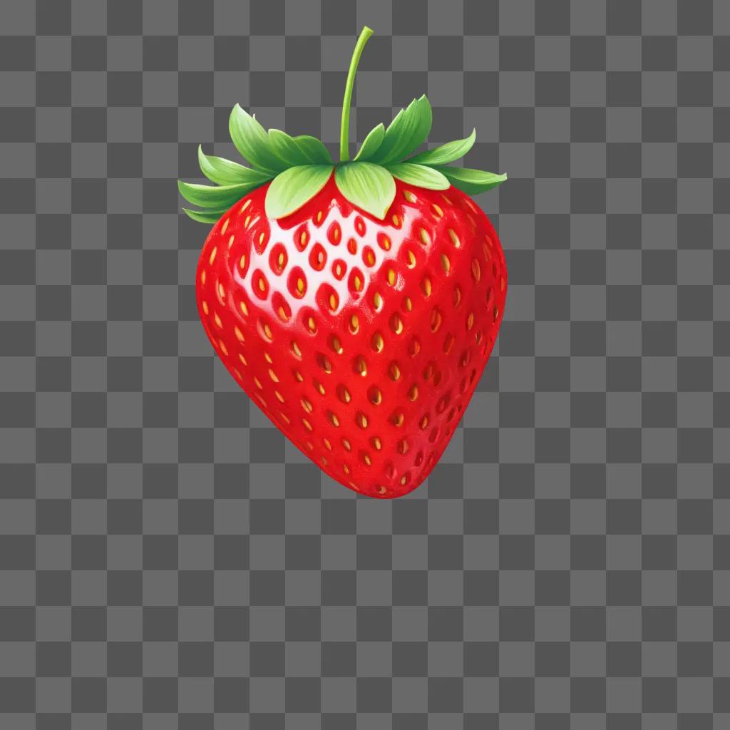 red strawberry clipart on a red background