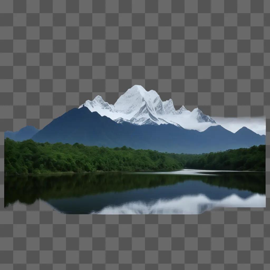 reflection of mountains on a dark blue lake