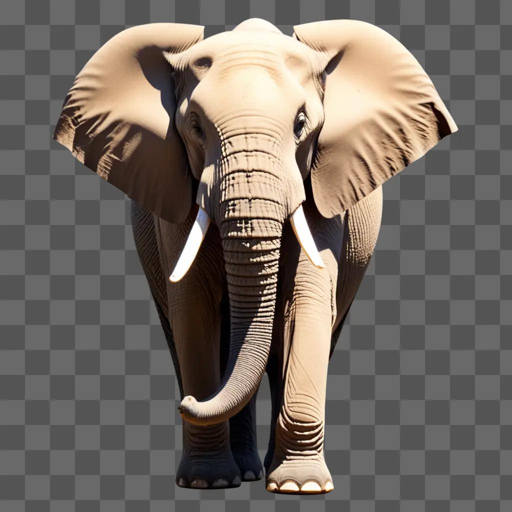 rican elephant in a brown wall background