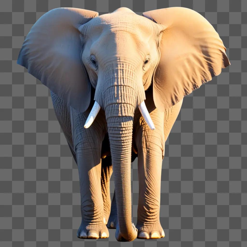 rican elephant standing on a brown floor