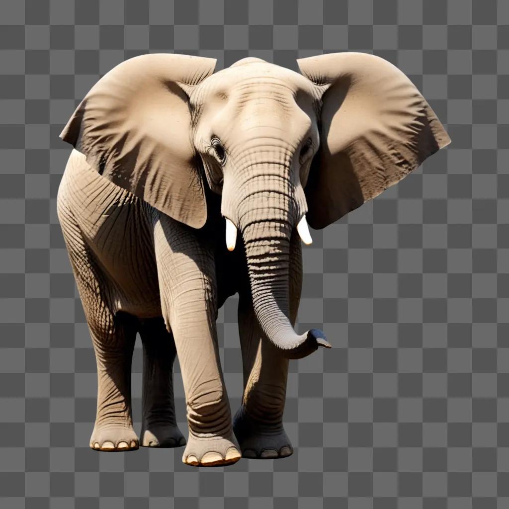 rican elephant with large ears and tusks