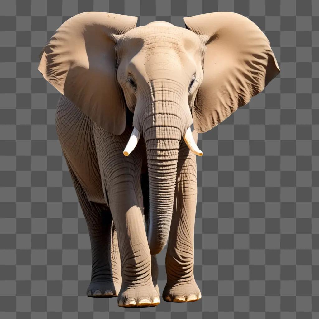 rican elephant with large ears and tusks