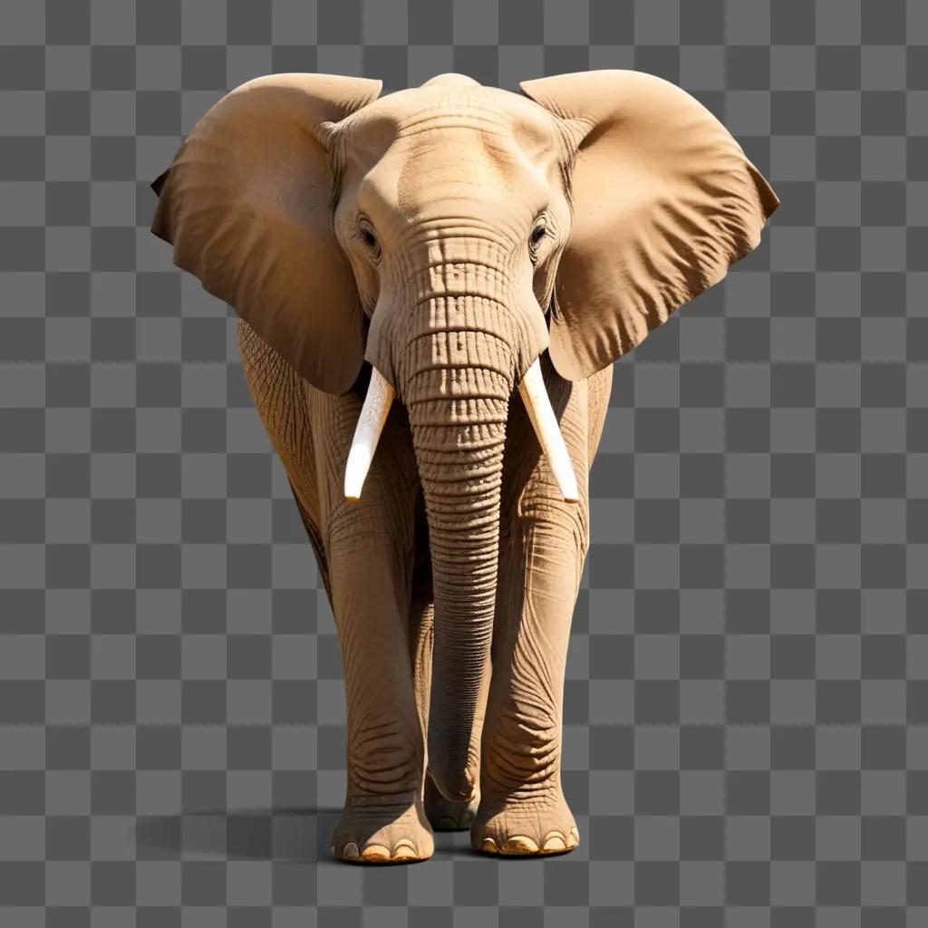 rican elephant with long tusks standing in the sun