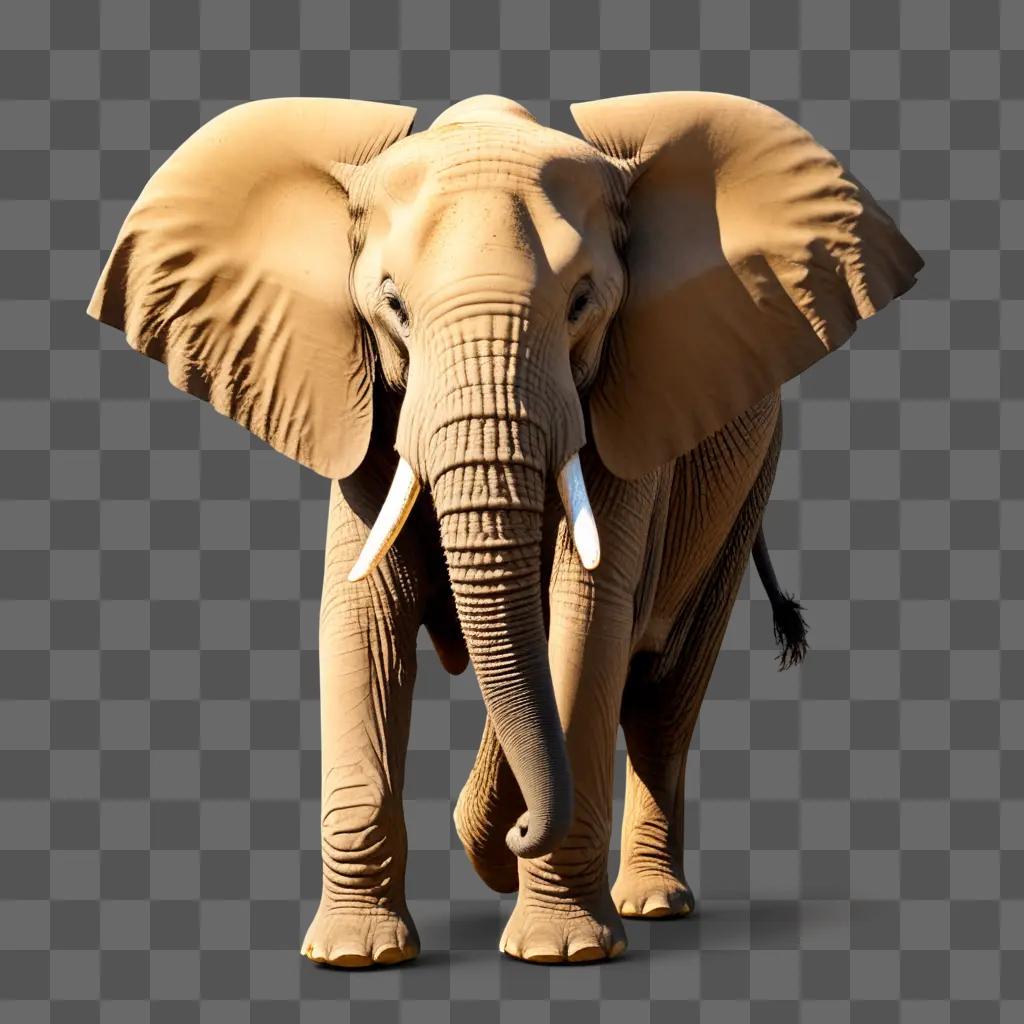 rican elephant with tusks and trunk