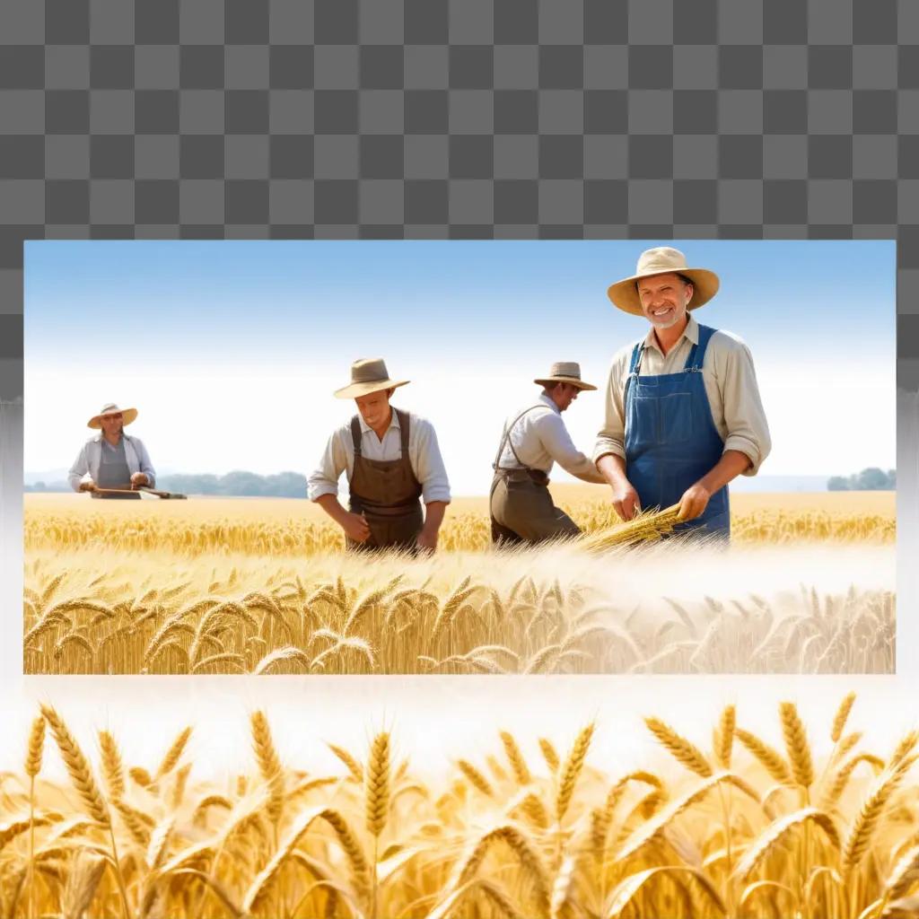 小麦畑の苔耕労働者