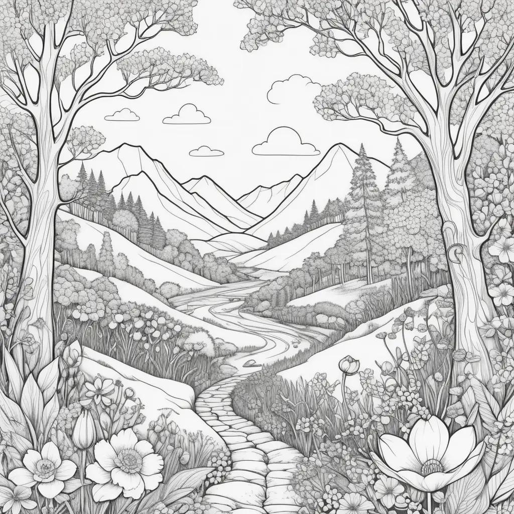 ril coloring pages of a nature scene