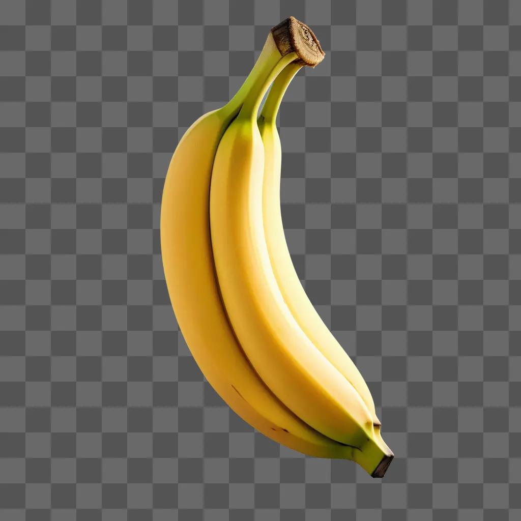 ripe yellow banana sits in a yellow background