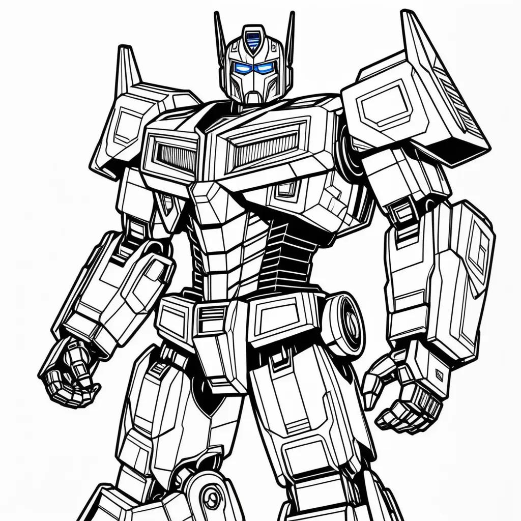 robot coloring page featuring Optimus Prime