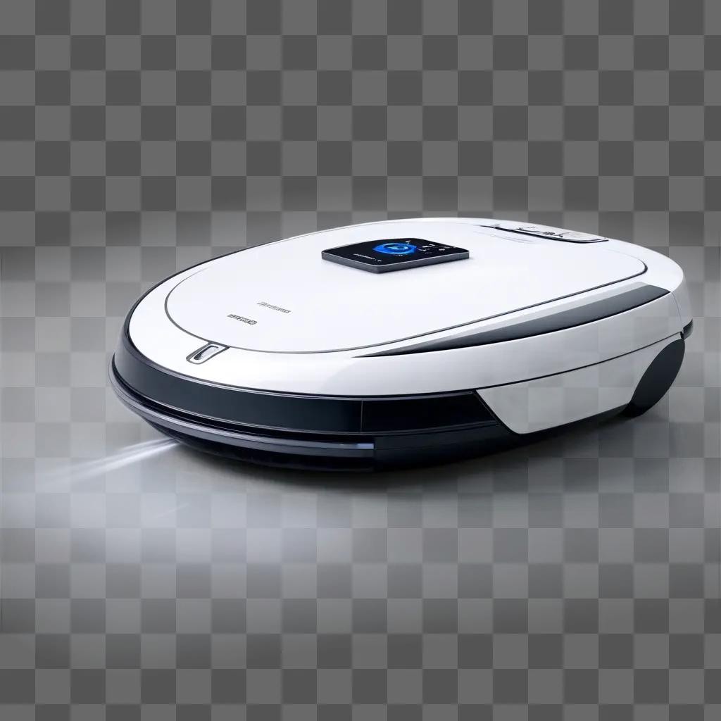 robotic vacuum cleaner cleans a white surface