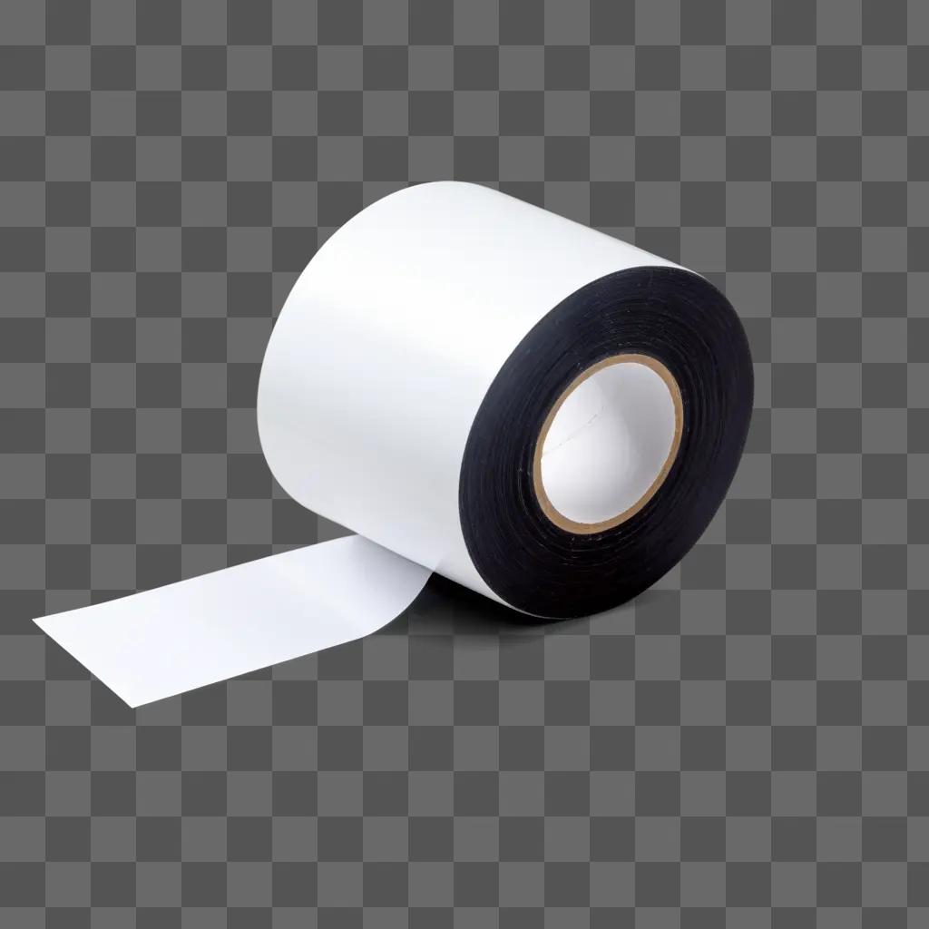 roll of white tape sits on a gray surface