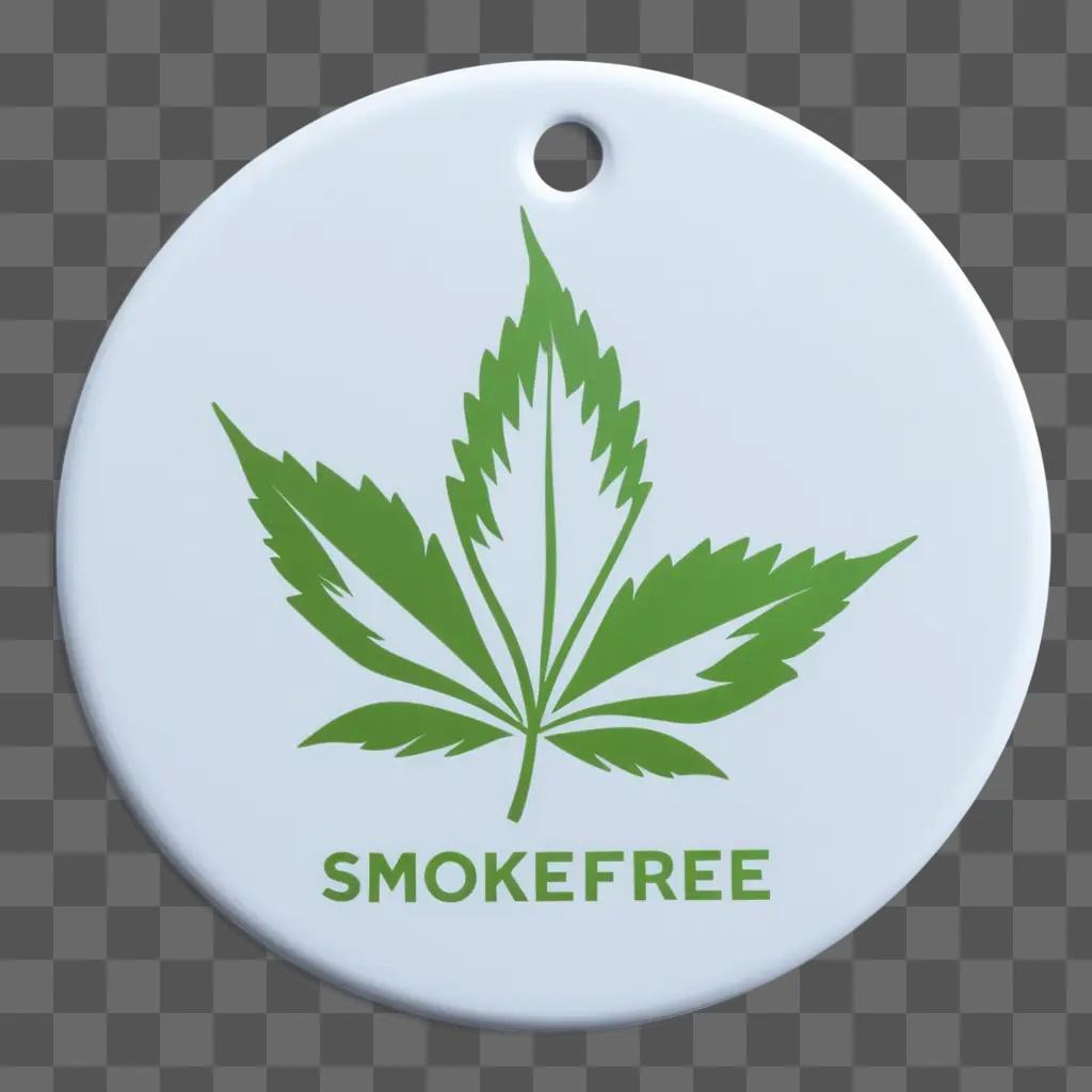 緑の葉と「smokefree」の文字が描かれた丸いバッジ