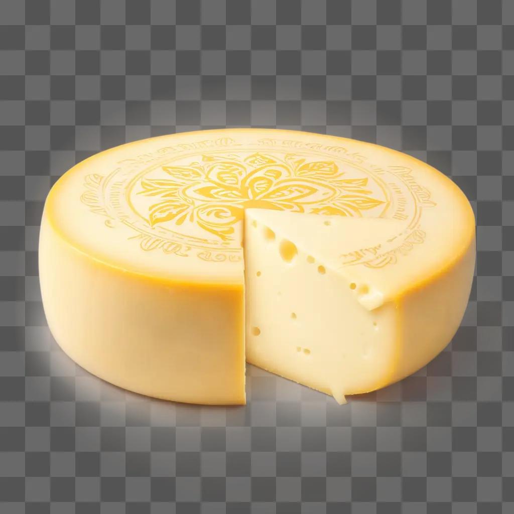 round slice of cheese with a design on it