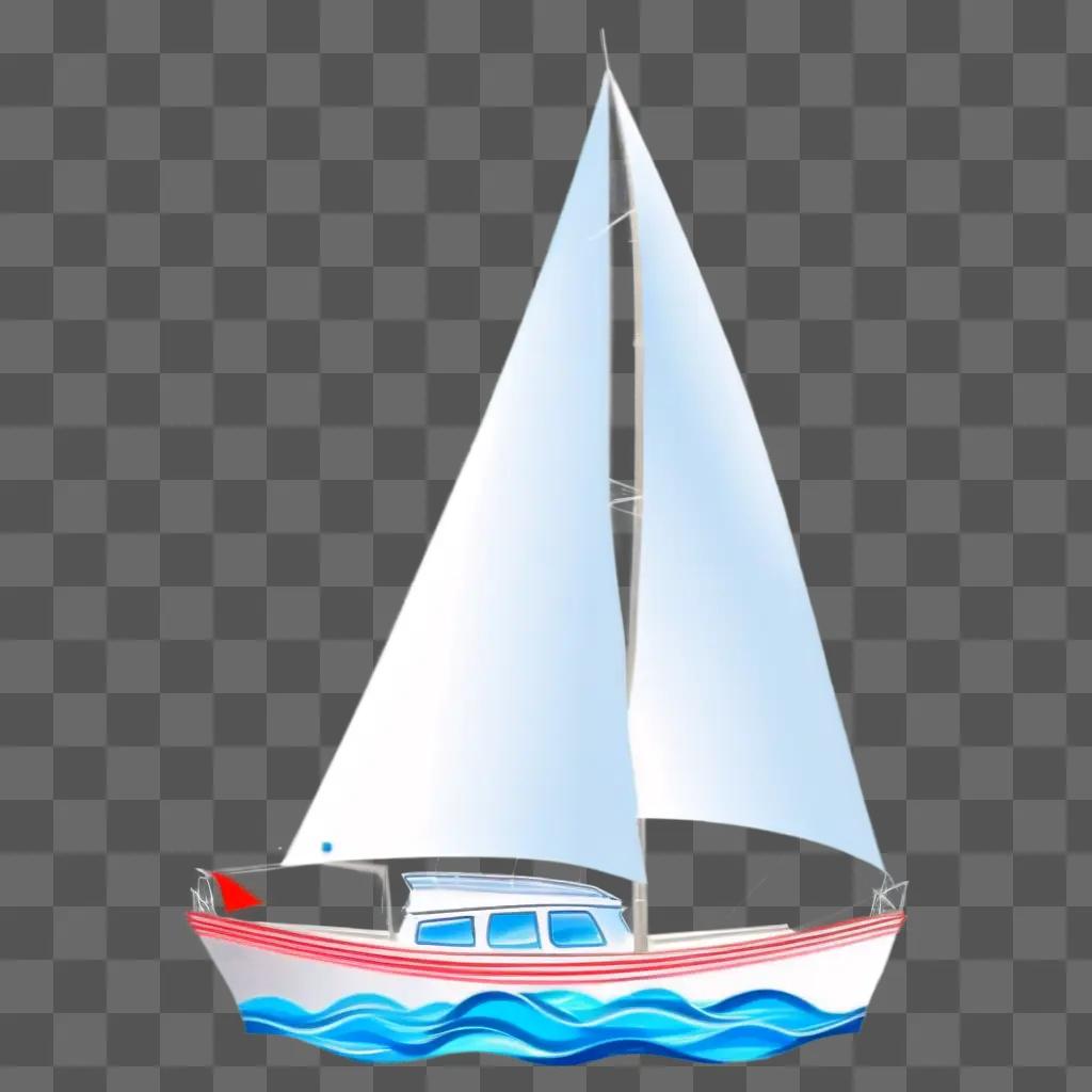 白い帆と青い水の上のヨット