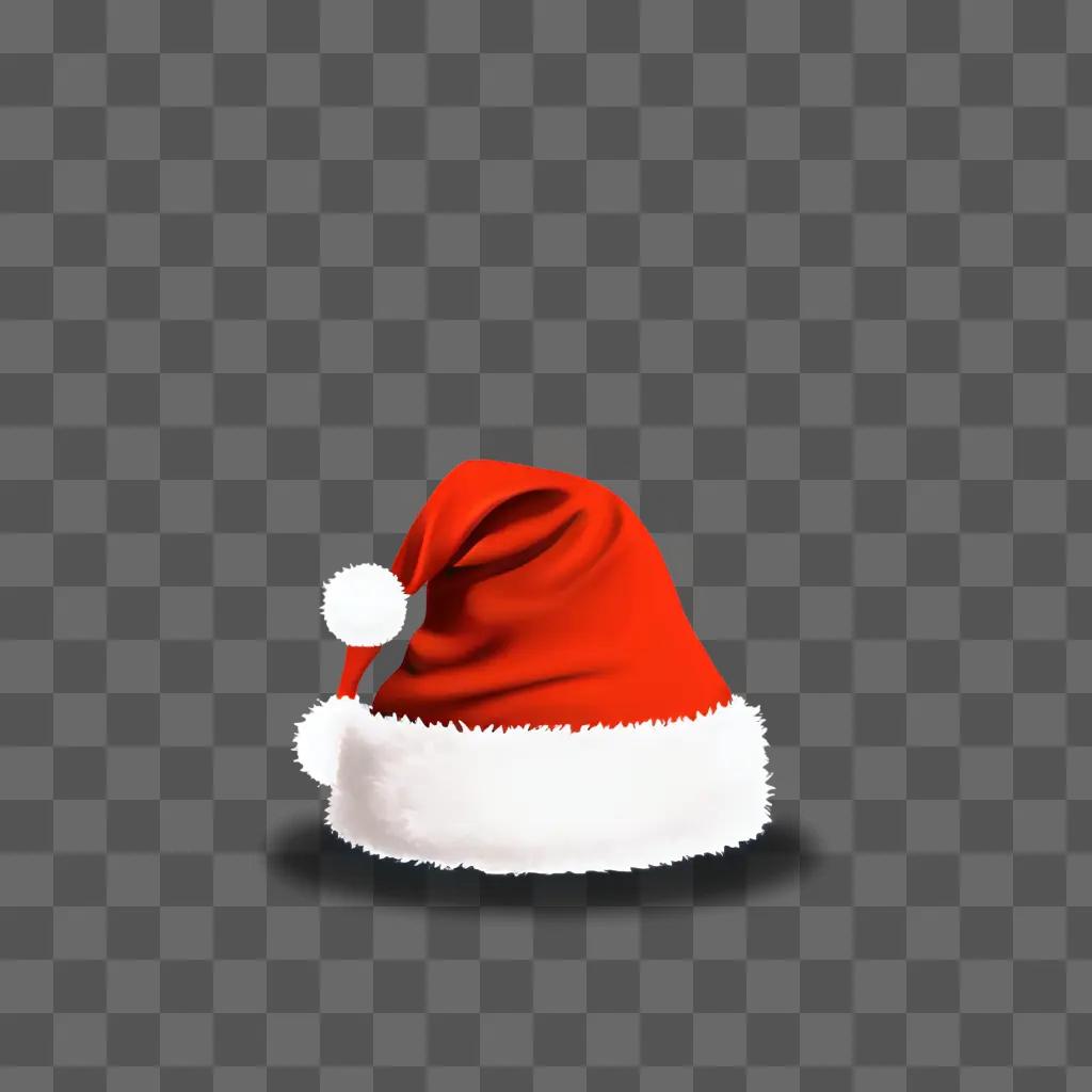 santa hat clipart A Santa hat sits alone on a red background