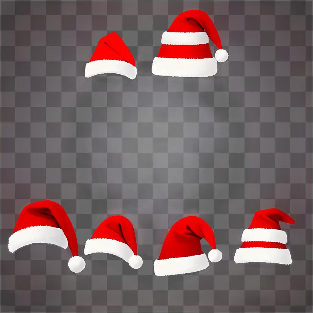 santa hat clipart Santa hats on a purple background