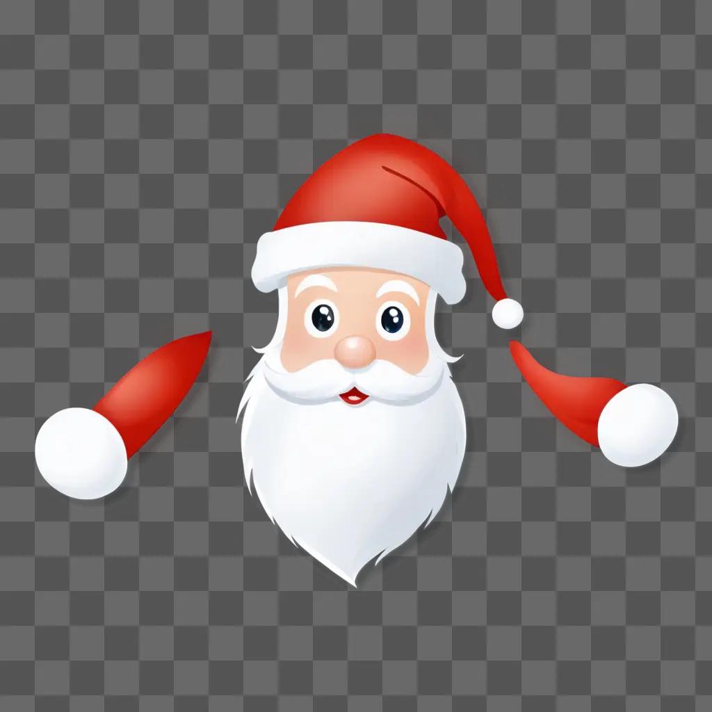 santa hat clipart Santa with two red hats on his head