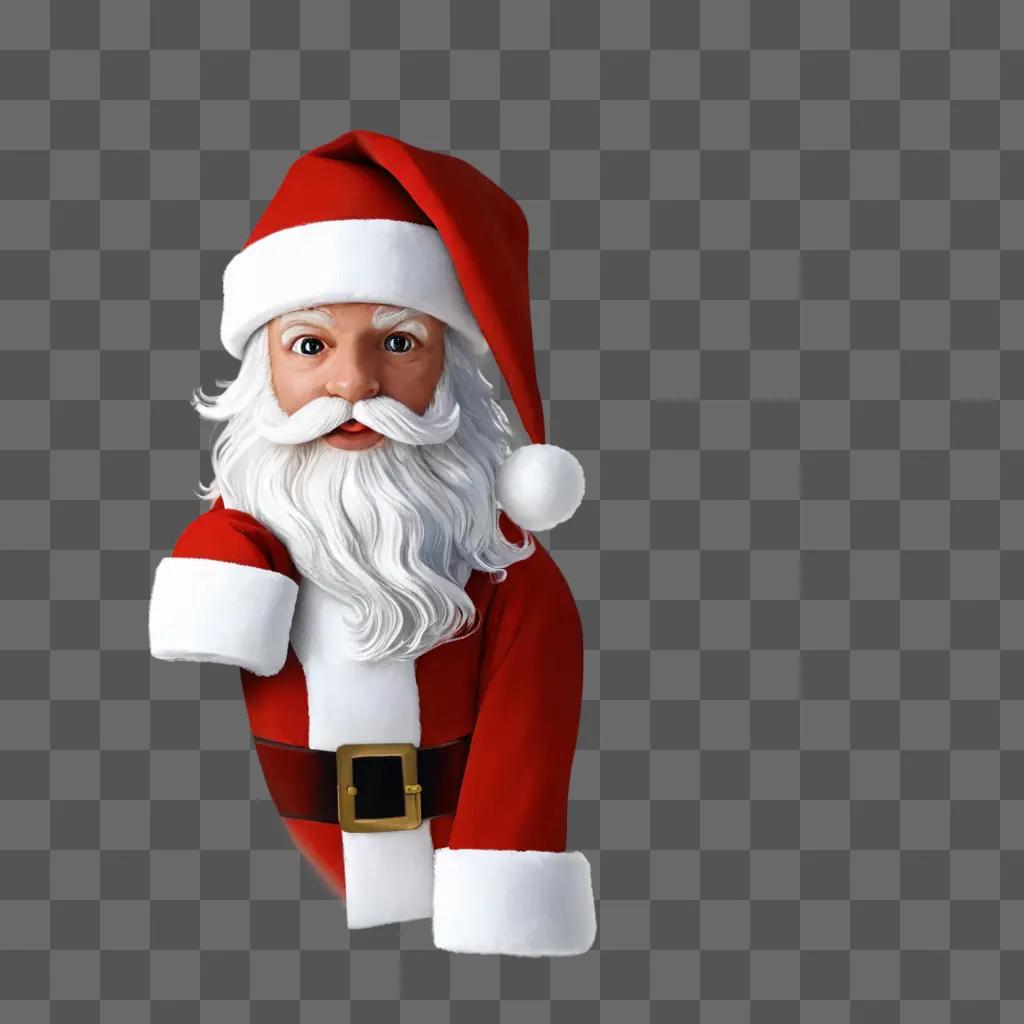 santa hat illustrated A Santa Claus figurine with a red belt