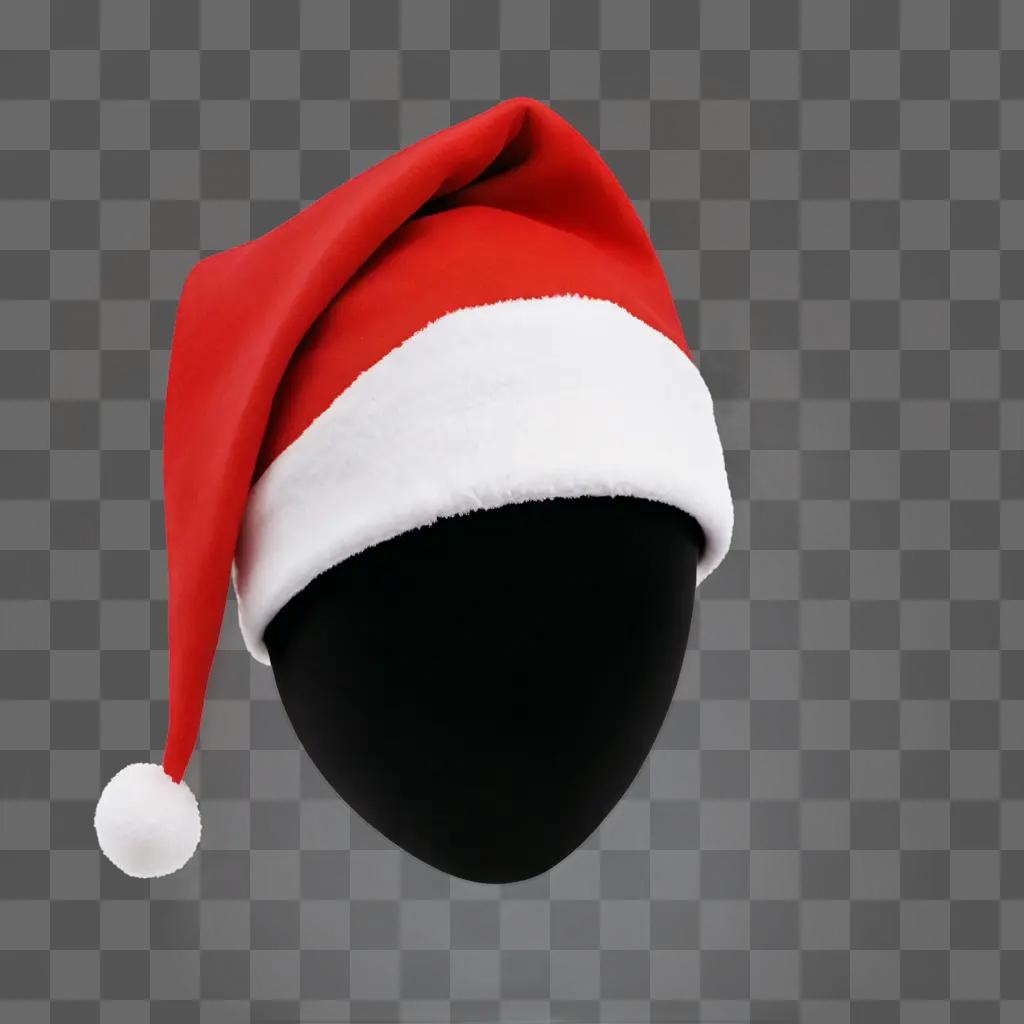 santa hat illustrated A Santa hat sits against a blurred background