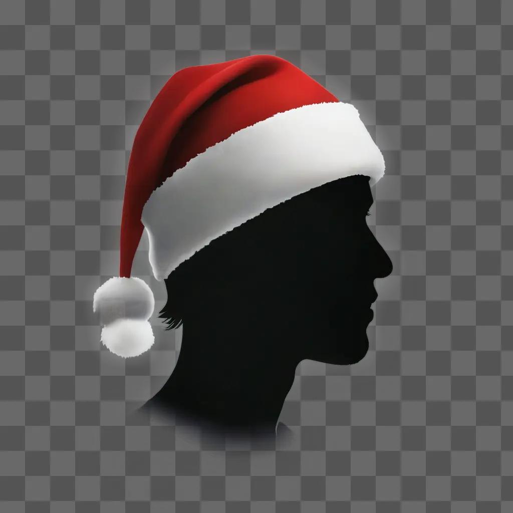 santa hat silhouette A Christmas hat on a mans head