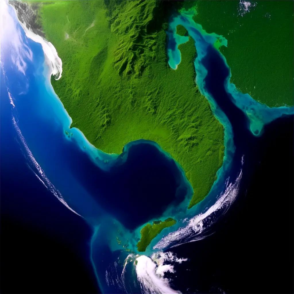 satellite view of the Earths land surface