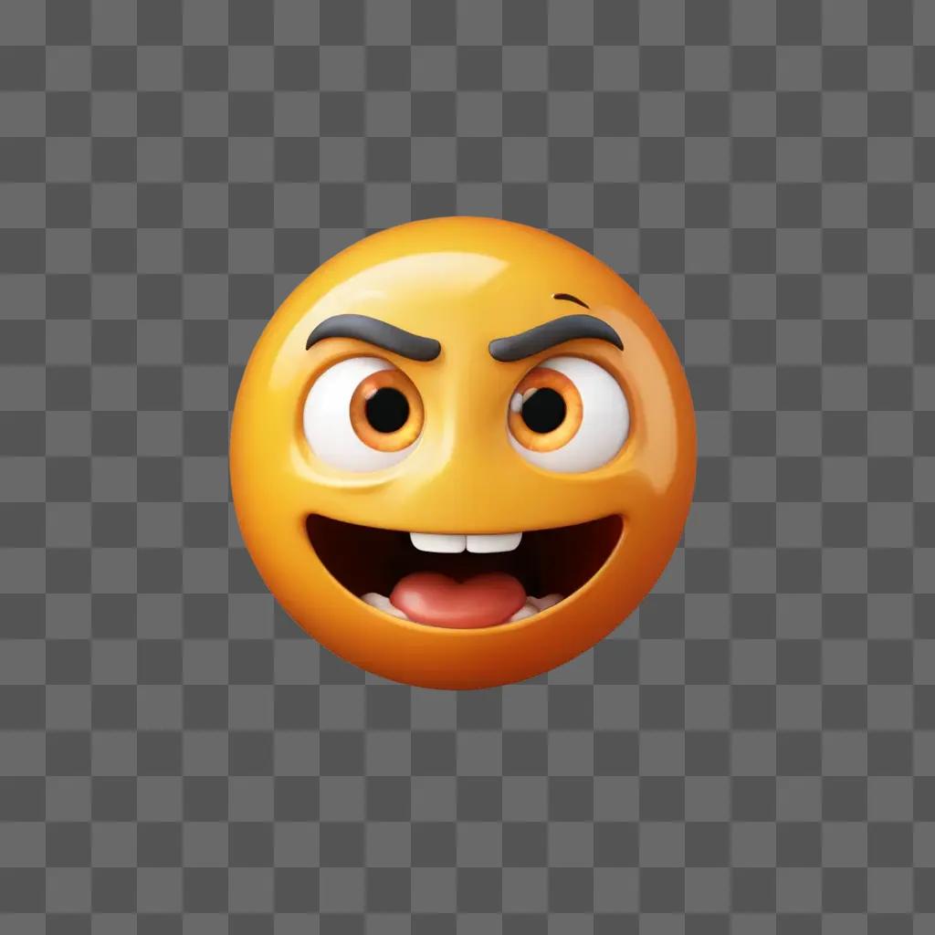 scared emoji face A 3D yellow emoji with a mouth open and an angry expression