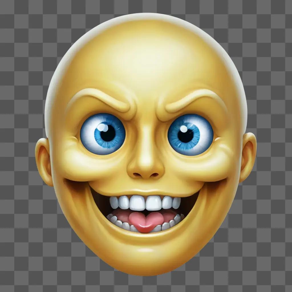 scared emoji face A cartoon face with a big smile