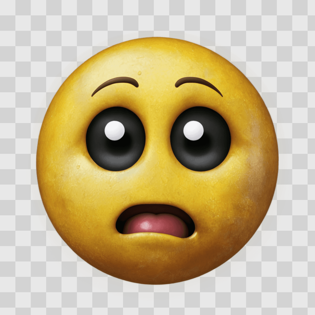 scared emoji face A yellow emoji face with a surprised look