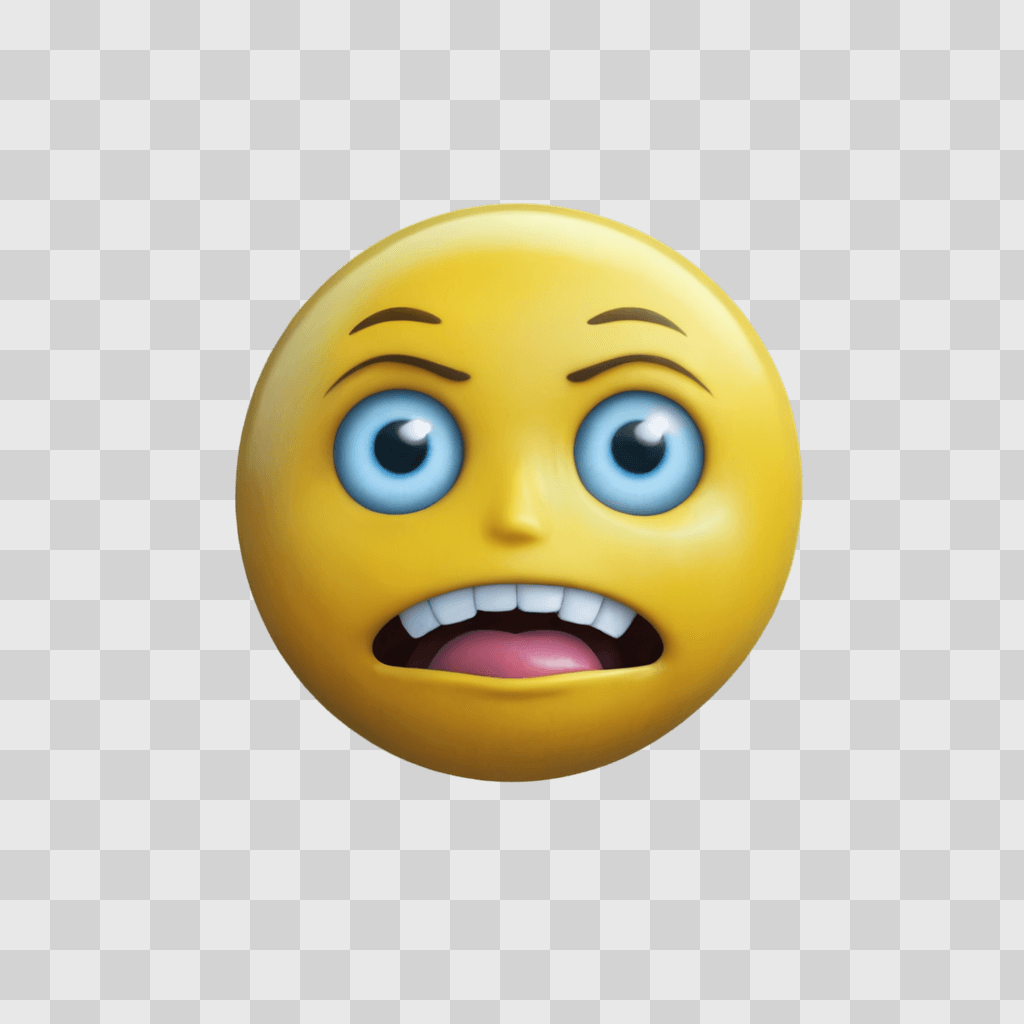 scared emoji face A yellow face with open mouth and eyes