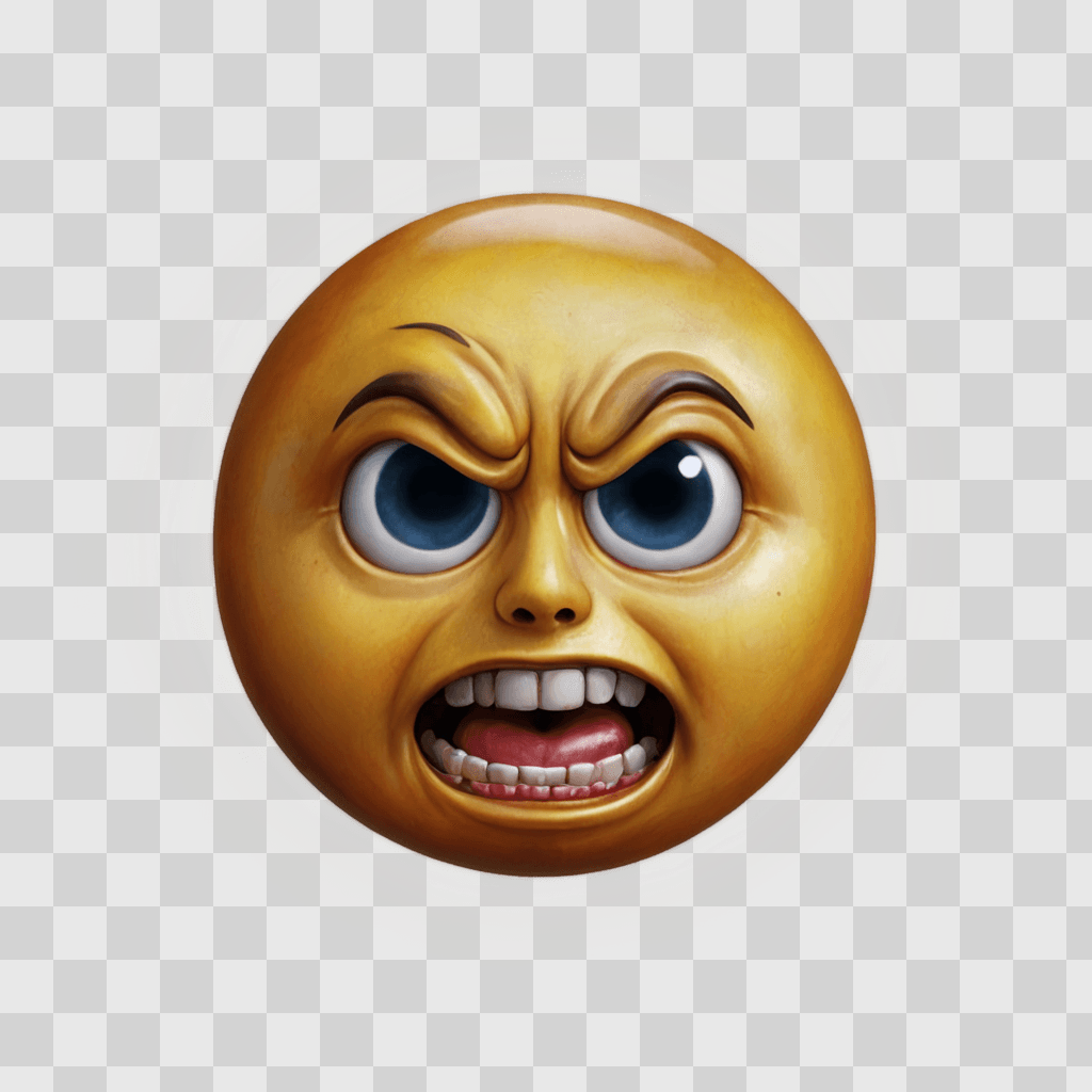 scared emoji face An angry smiley face with big eyes and wide mouth