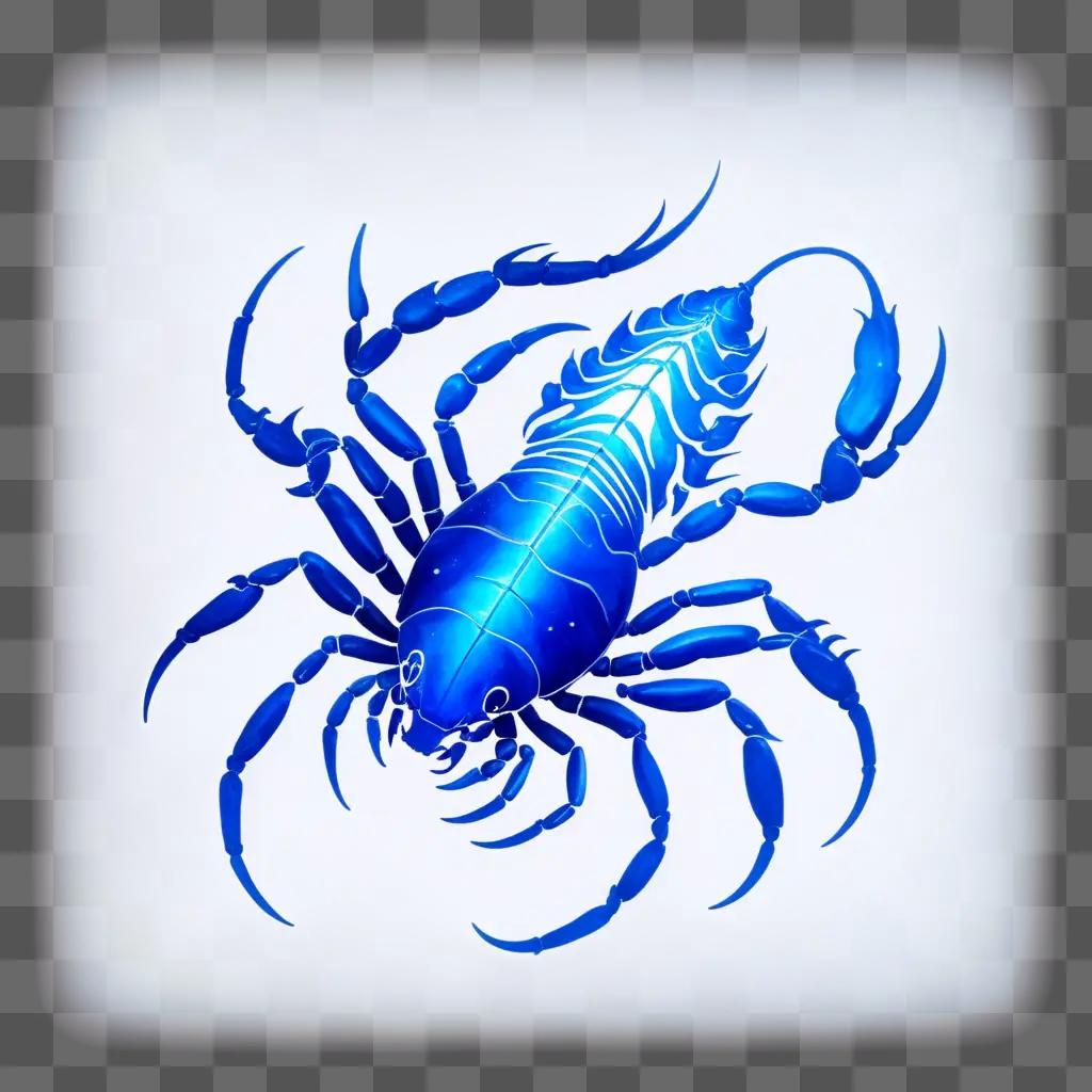 scorpio sign is depicted in a blue and white image