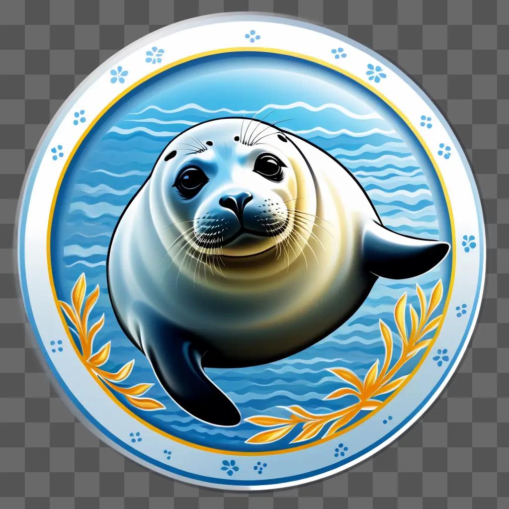 seal in the water clipart