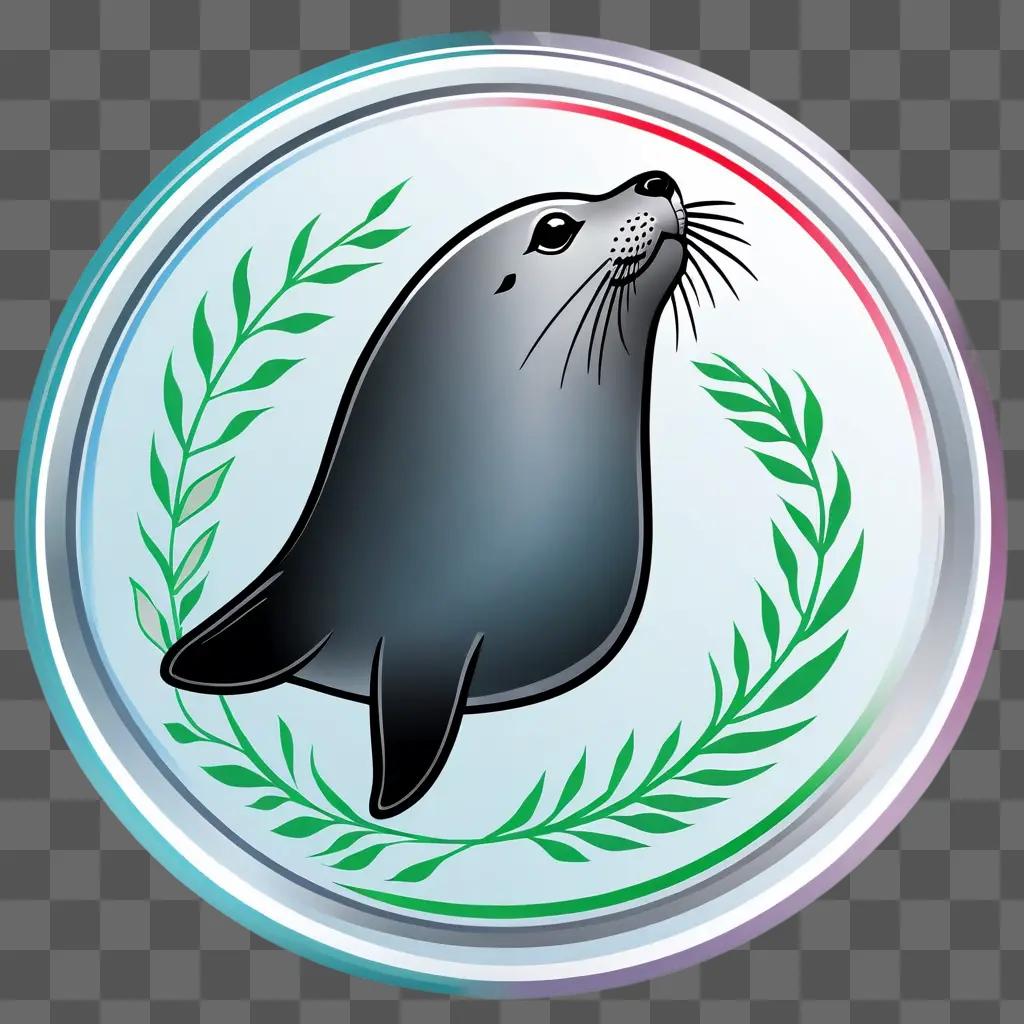 seal with a leafy wreath and a crown