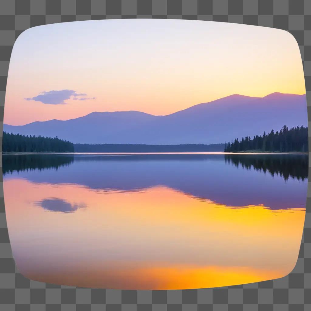 serene lake with a reflection of mountains and clouds