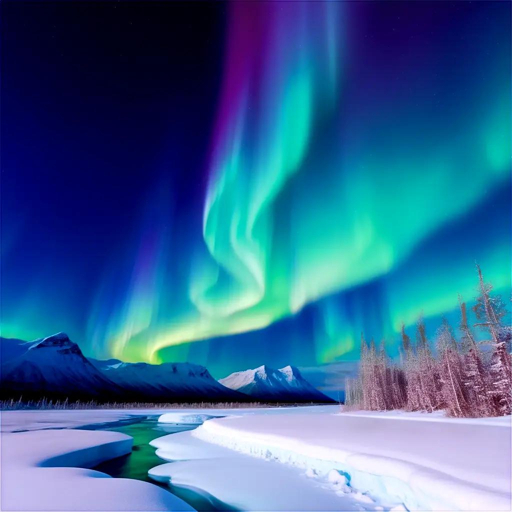 serene night view of the northern lights