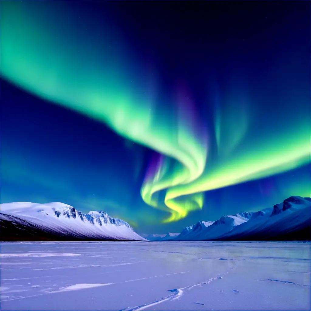 serene winter scene with Northern Lights