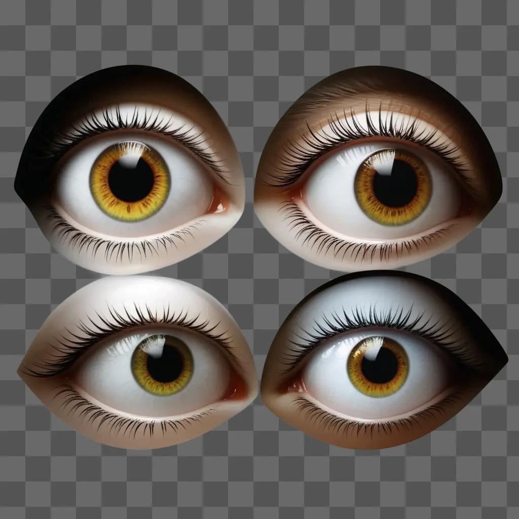 set of four eye clip art images