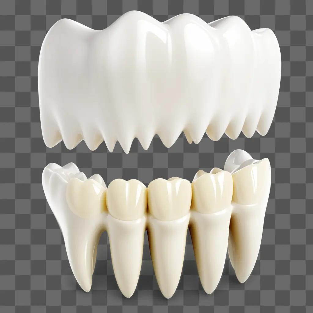 歯のセットは白い背景にあります