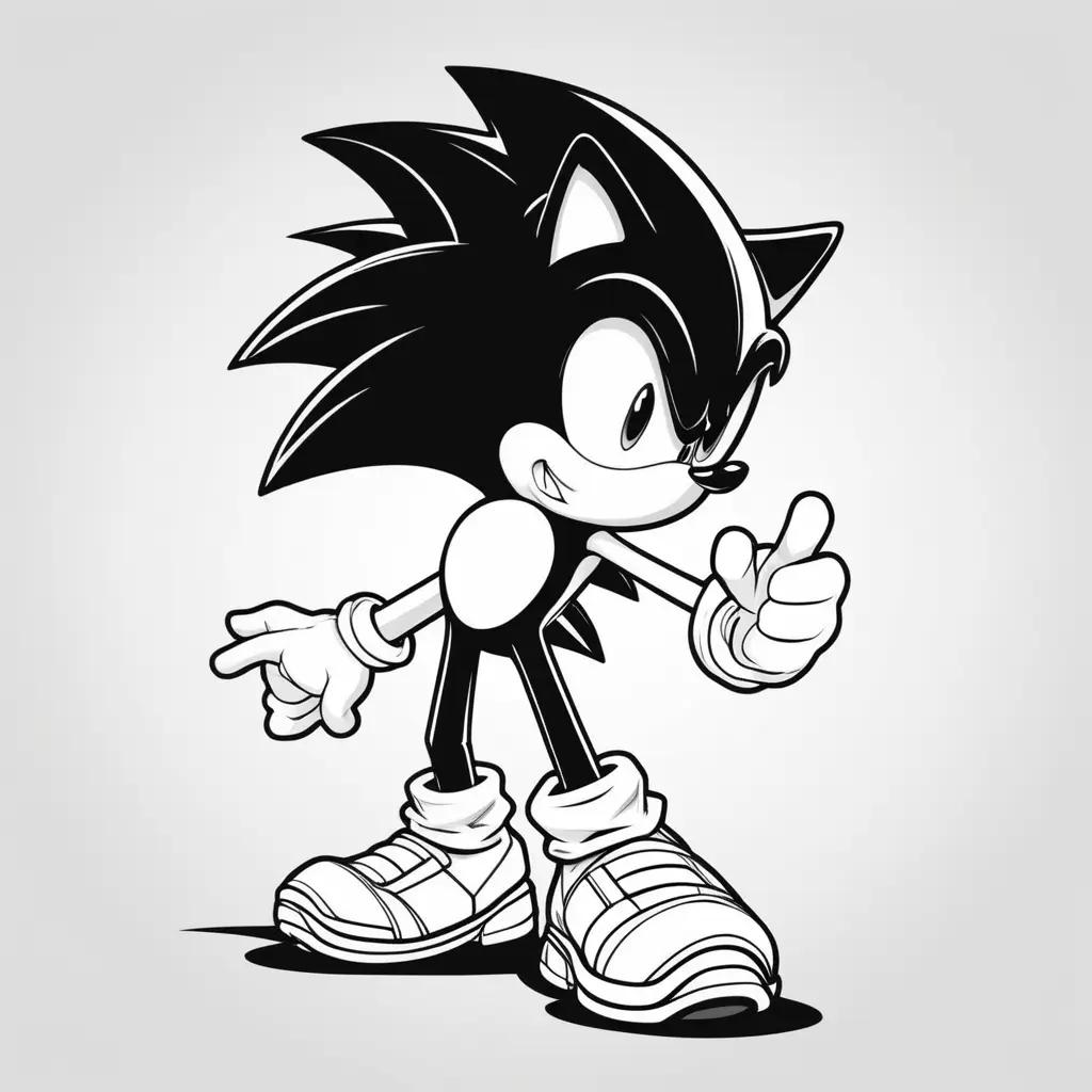 shadow of Sonic coloring page with a thumbs up