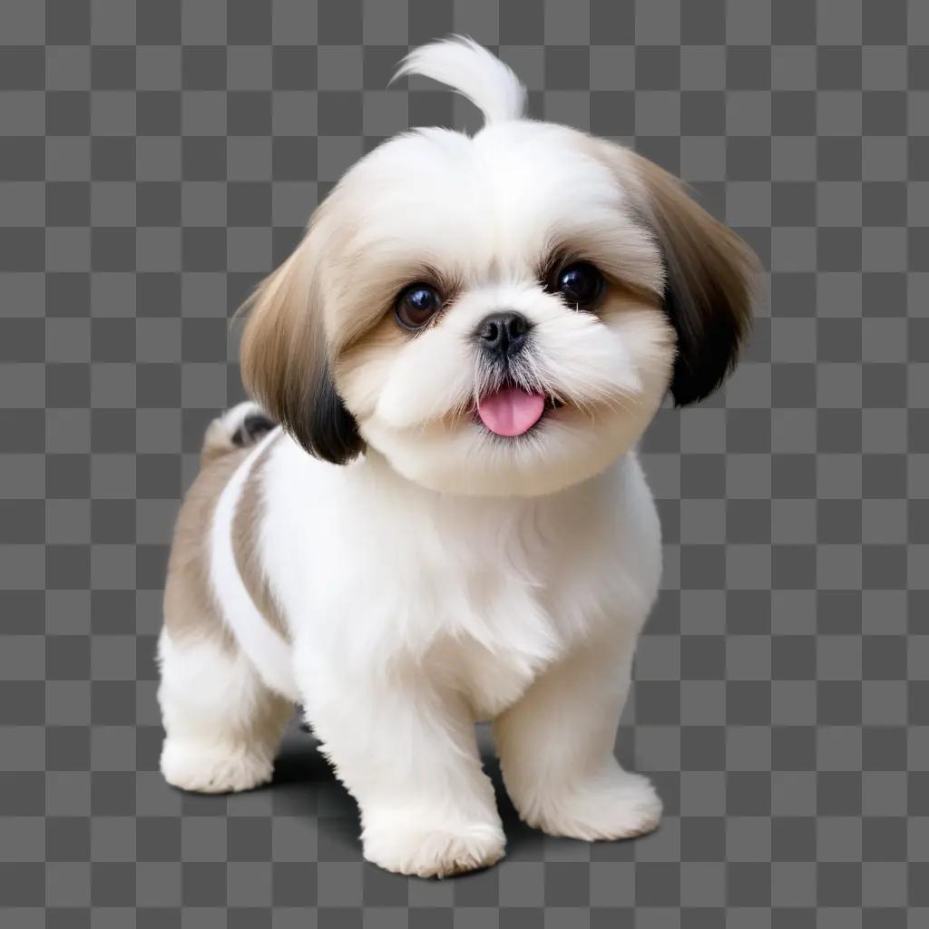 shih tzu with a tongue out