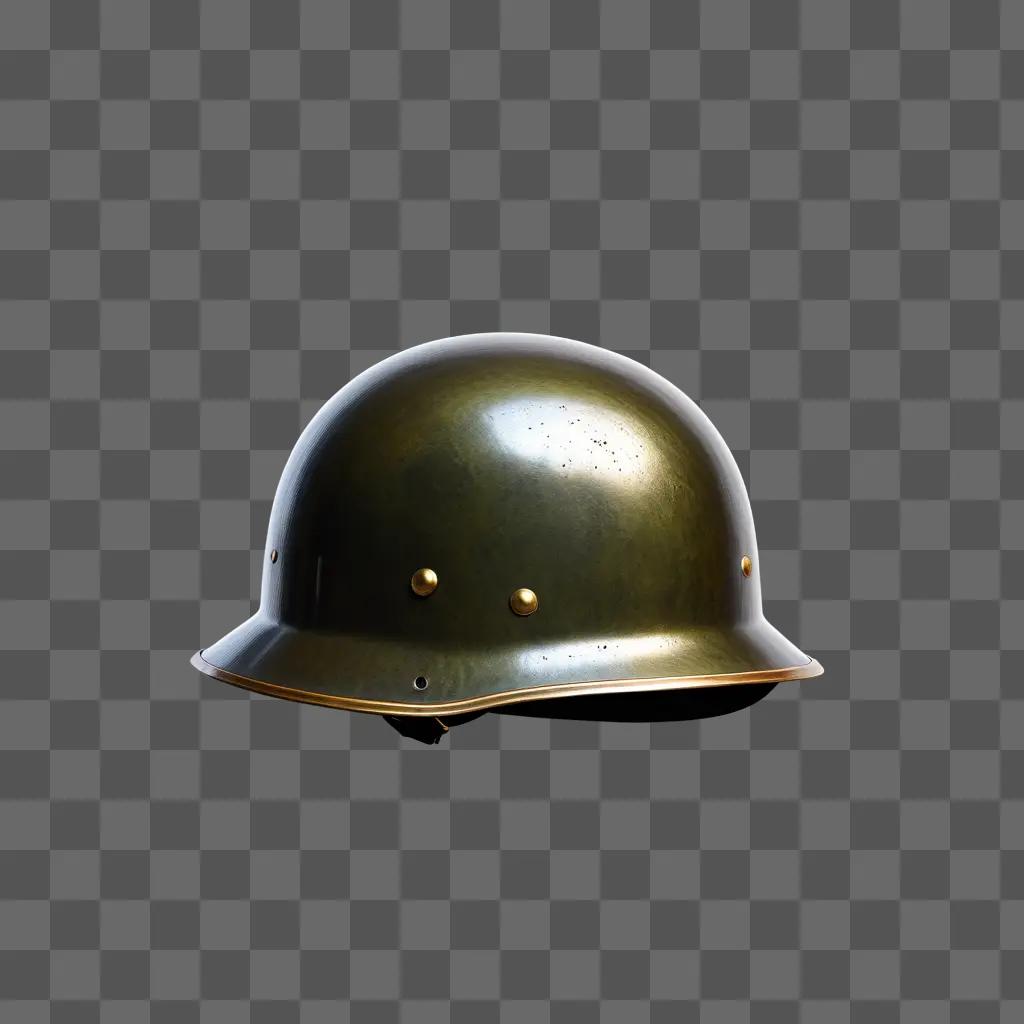 shiny metal war helmet on a dark background