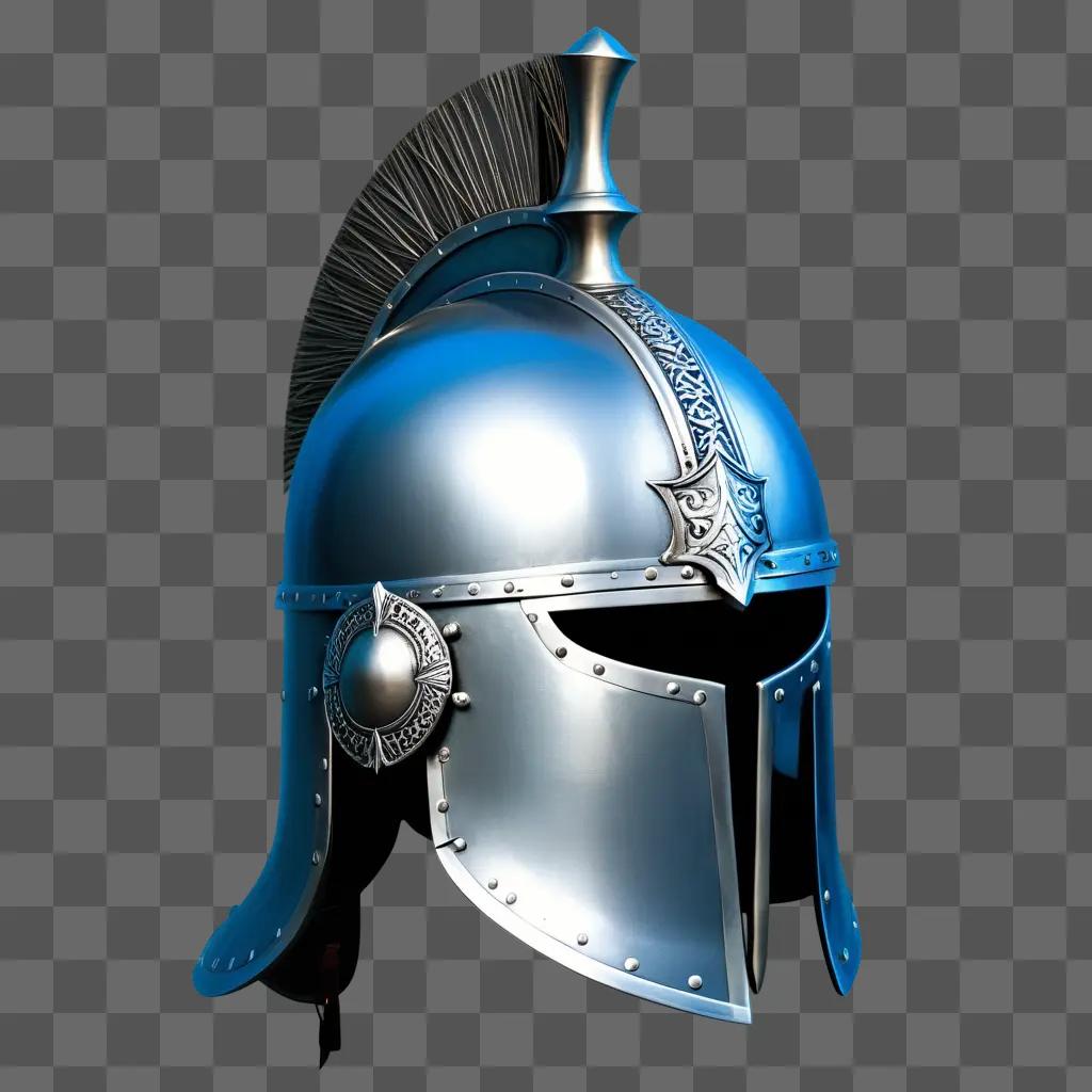 shiny war helmet with a spiked crest