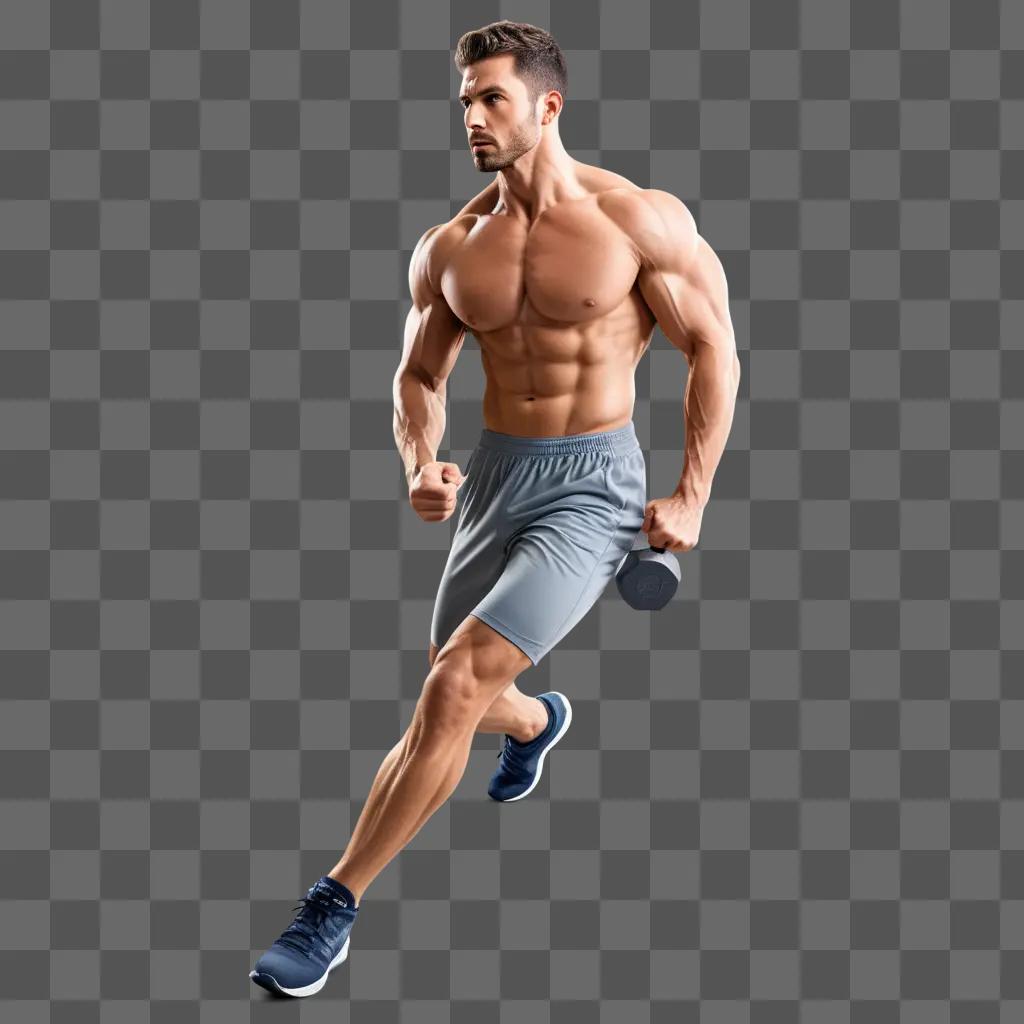 shirtless male poses for a fitness photo