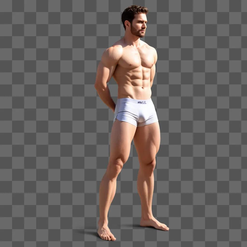 shirtless man in white underwear